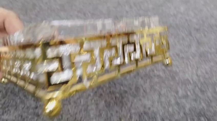 Luxury Metal & Crystal Decorative Cigarette Ash-Tray.