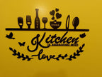 3D Kitchen Wall Art Black Cut Decor