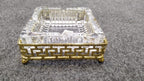 Luxury Metal & Crystal Decorative Cigarette Ash-Tray.