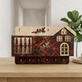 Decorative Wooden House Key Holder –