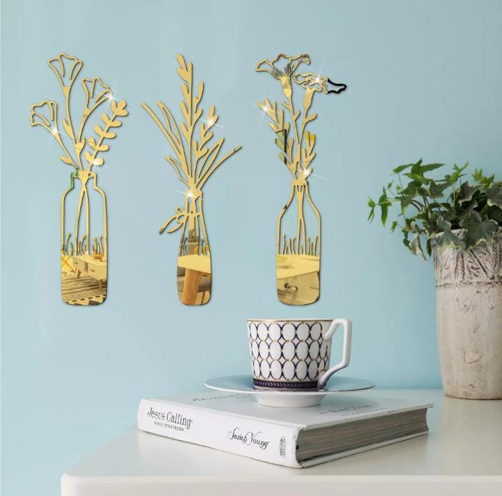 3 PCs Beautiful Acrylic Mirror Leaf