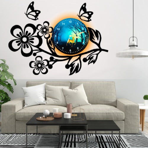 3D Wooden Flower Clock Wall Clock | For Home Decor | Home Decor Clok