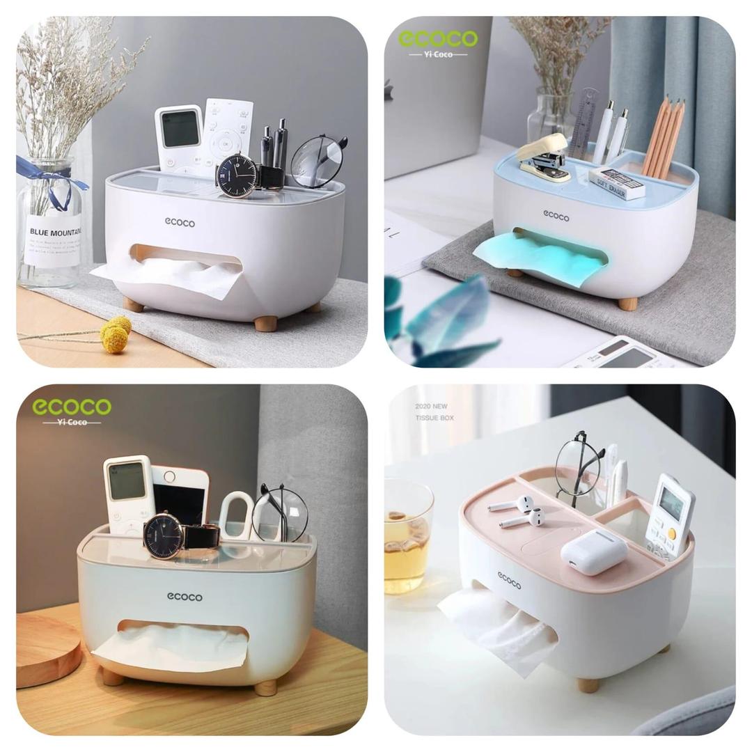 White ABS Plastic Tissue Box 3in1.  |21x16x12cm|