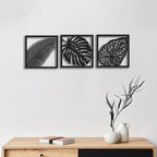 3D Leaf Frames Wooden Wall Art Set of 3.