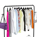 Black Metal 2-in-1 Clothing & Shoe Rack.