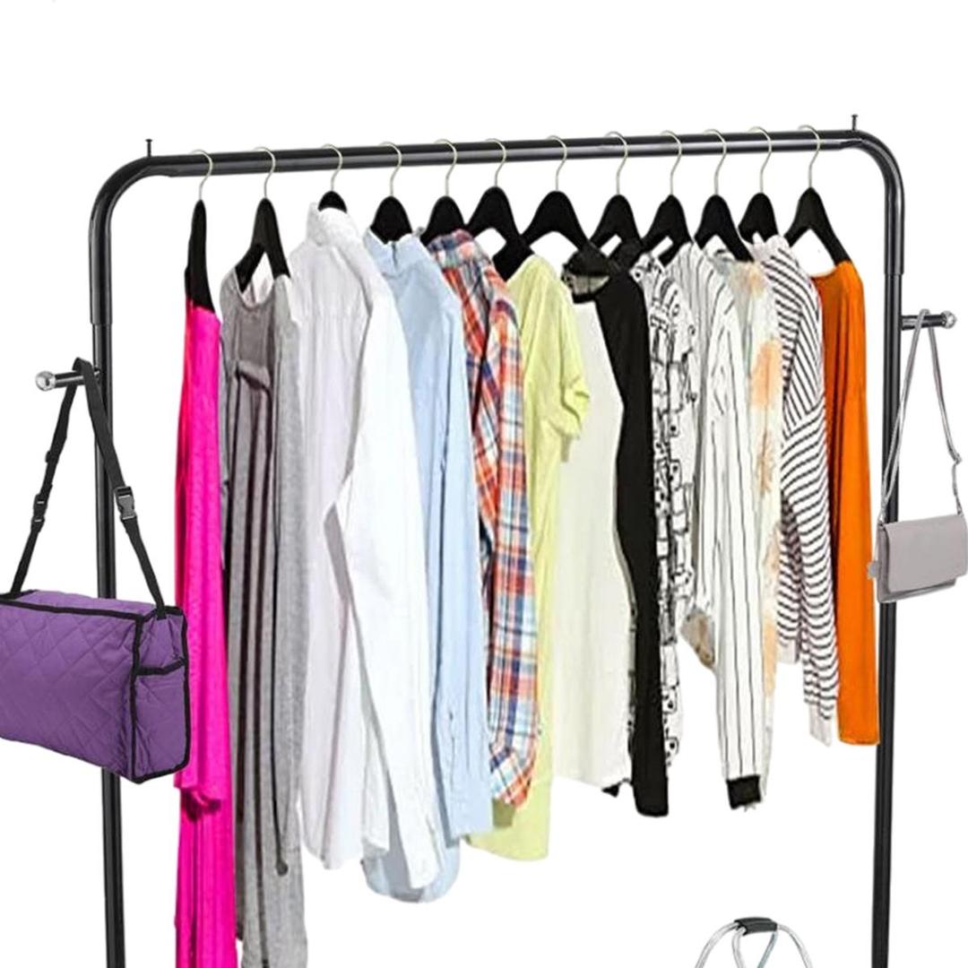 Black Metal 2-in-1 Clothing & Shoe Rack.