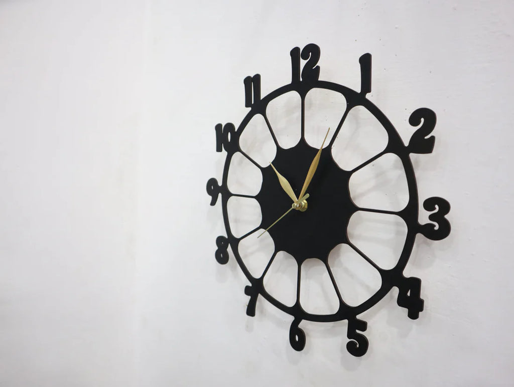 Retro Design 3D Wooden wall clock for Living Room Decor