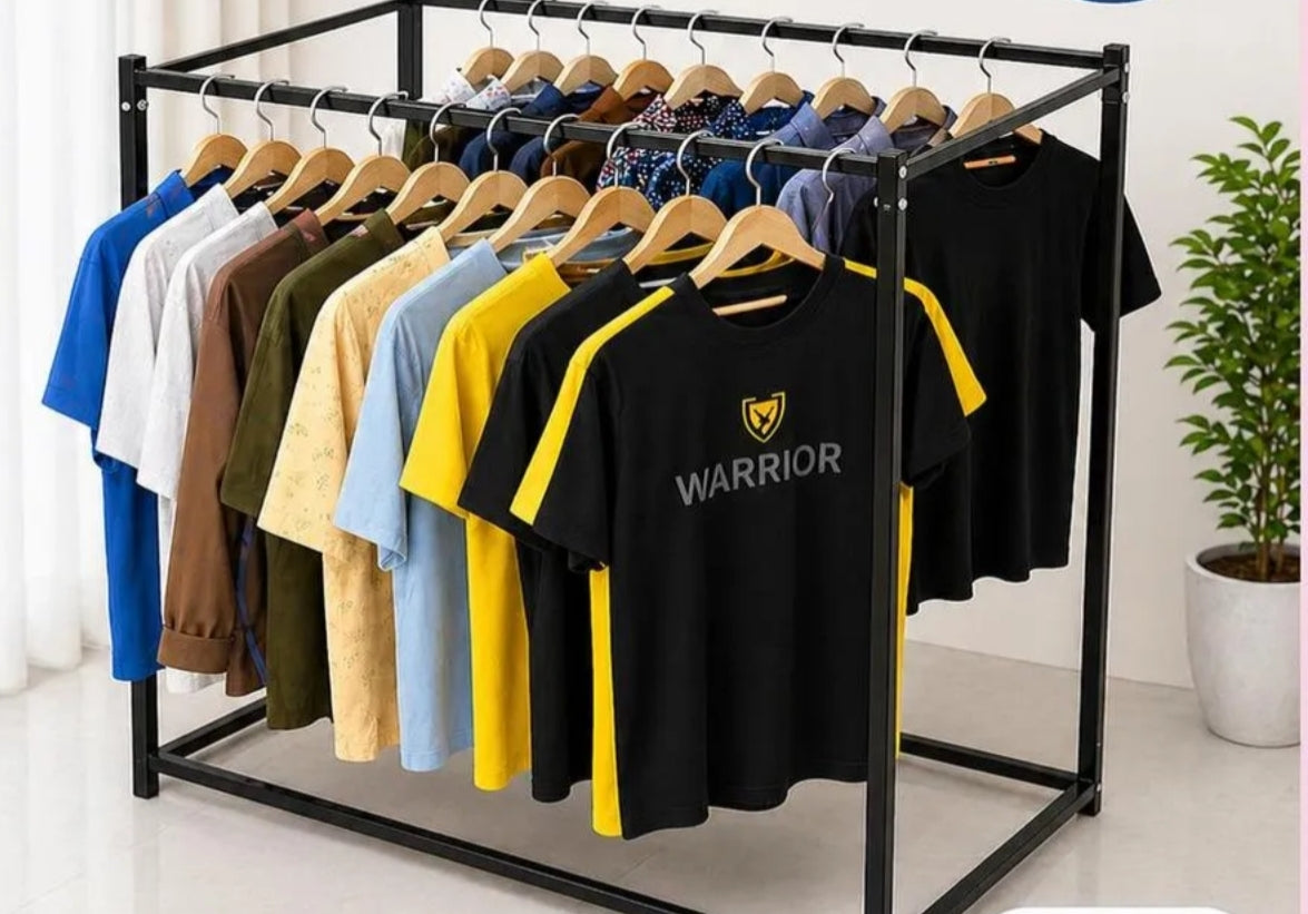 Black Iron Multipurpose Clothing Rack.