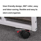 Black Laptop Table with 2 Shelves for Home Use.