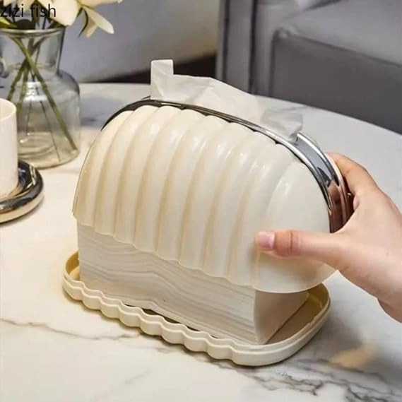 Decorative Shell Tissue Box -Home And Office Accessory-