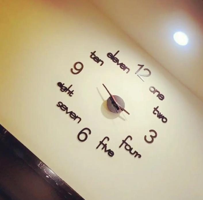 Wooden Numbers Wall Clocks  Wall for Living Decor Modern Decorative.