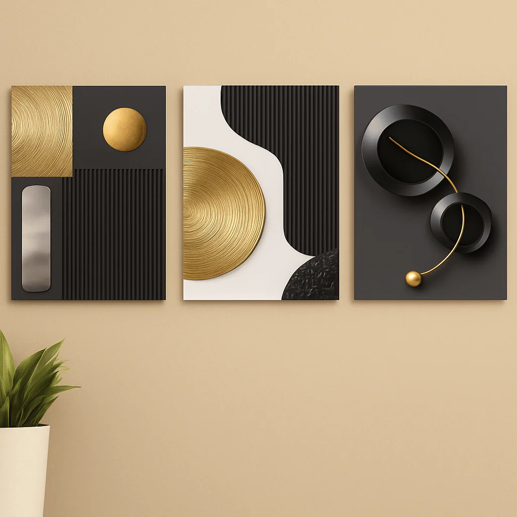 Set of 3 Premium Wall Art Photo Tiles – Modern Home Decor.