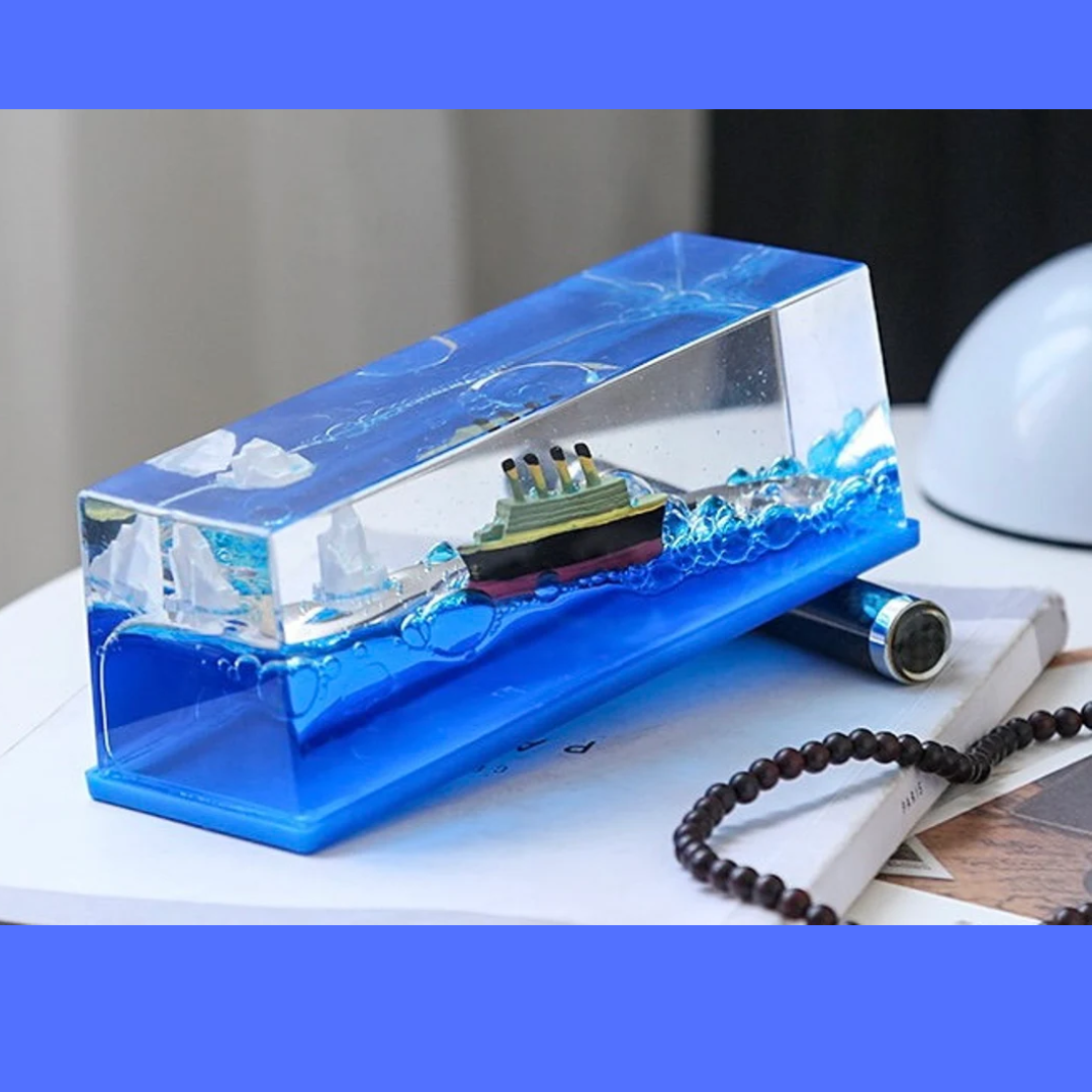 Titanic Unsinkable Fluid Drift Bottle – Acrylic Cruise Ship| Home Decor...