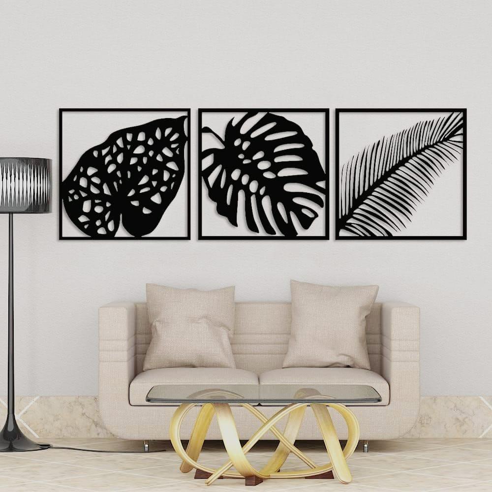 3D Leaf Frames Wooden Wall Art Set of 3.