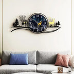 Forest figure Deer 3d wood Wall clock.