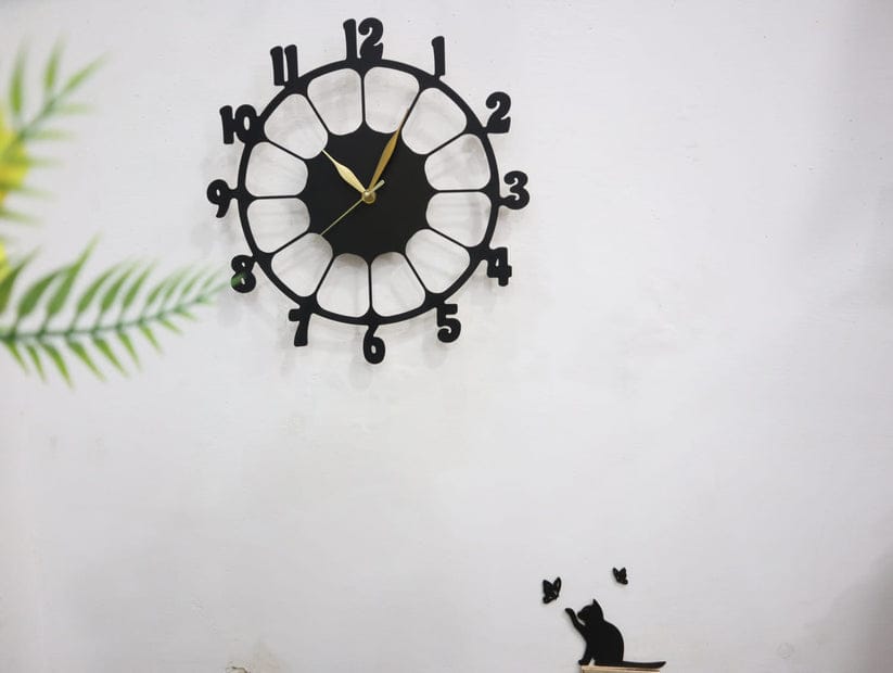 Retro Design 3D Wooden wall clock for Living Room Decor