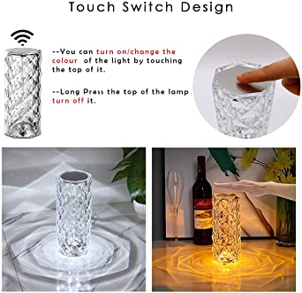 Diamond Crystal Table Lamp Touch Sensor.,