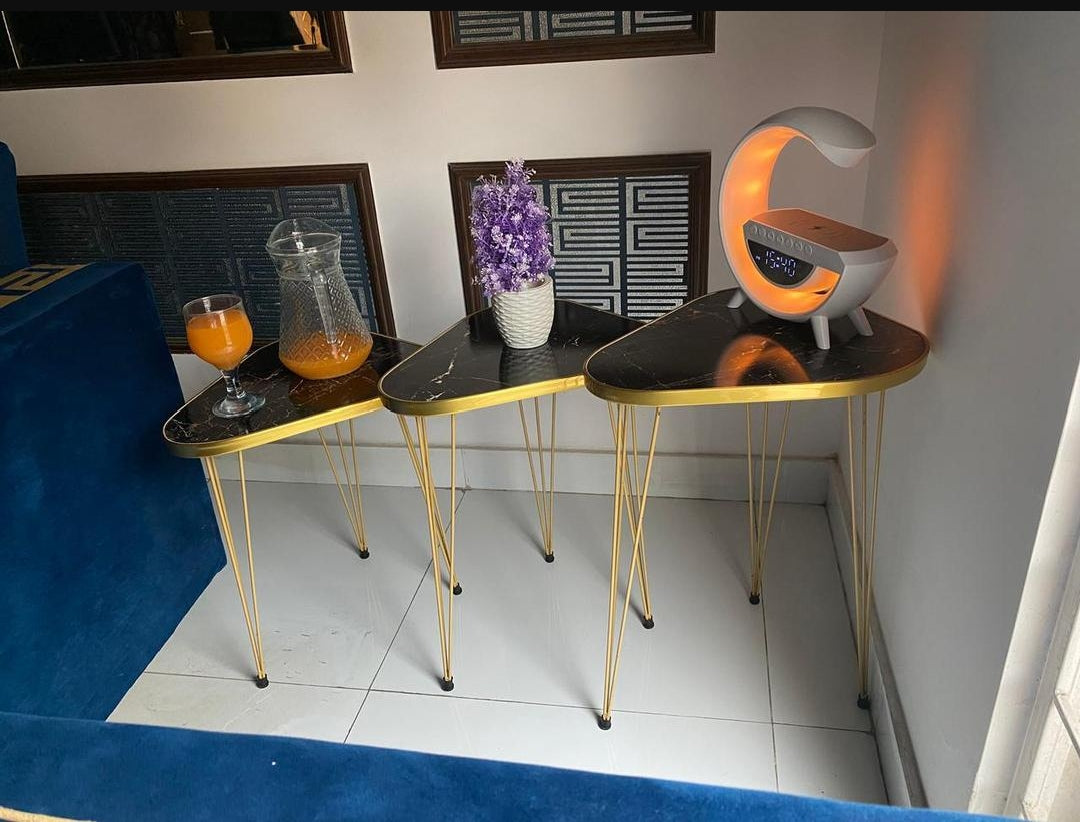 Black Gold Coffee Table 18" Stylish Modern Design.
