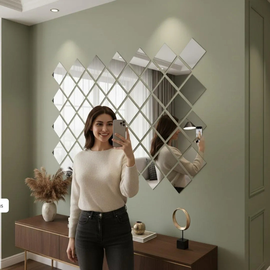 Acrylic Square Mirror Wall Home Decor.