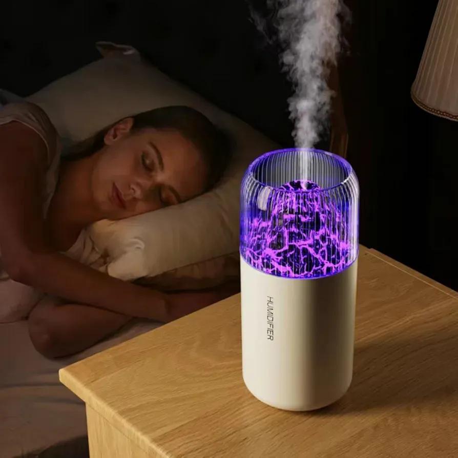 Rechargeable LED Humidifier White ABS With Light