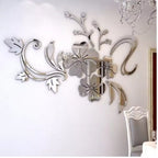 Acrylic Flower Mirror 3D Wall Stickers | Decorative Art For Home Decor