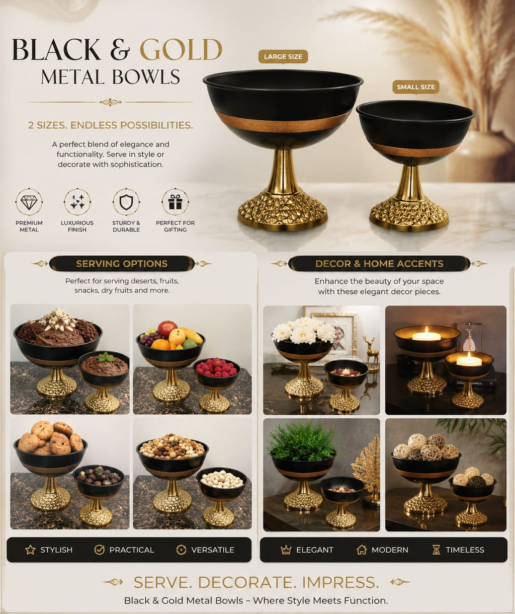 Luxury Metal Decorative Bowl Premium Home Decor,
