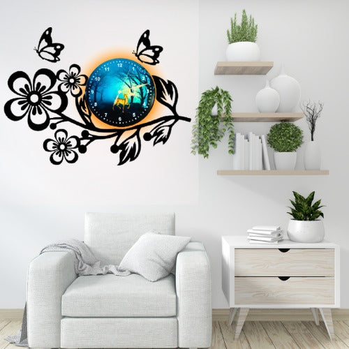 3D Wooden Flower Clock Wall Clock | For Home Decor | Home Decor Clok