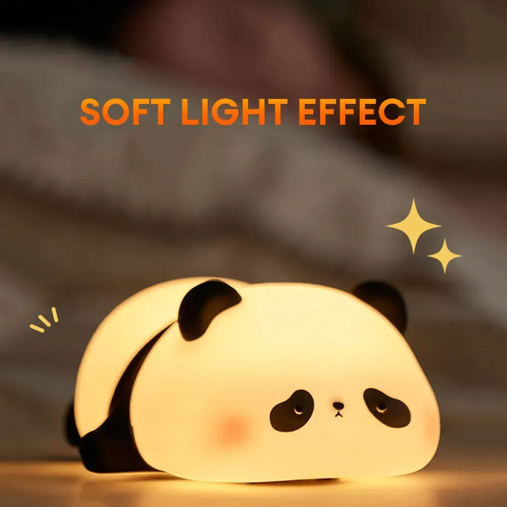 Cute Panda Night Light Silicone Soft Lamp...