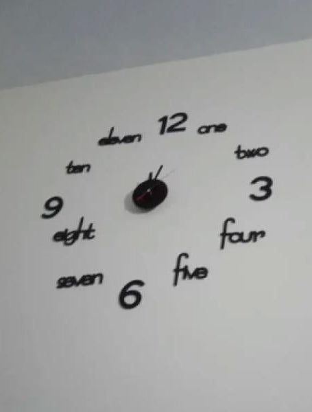 Wooden Numbers Wall Clocks  Wall for Living Decor Modern Decorative.
