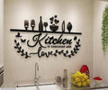 3D Kitchen Wall Art Black Cut Decor