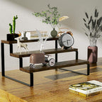 Wooden Rack Black Metal Legs 14x9x6 Inch.