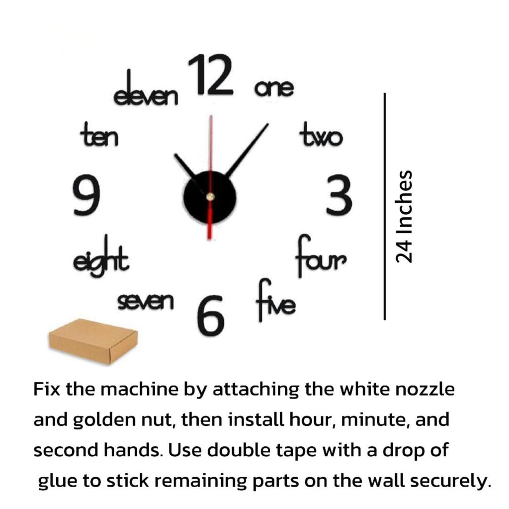 Wooden Numbers Wall Clocks  Wall for Living Decor Modern Decorative.